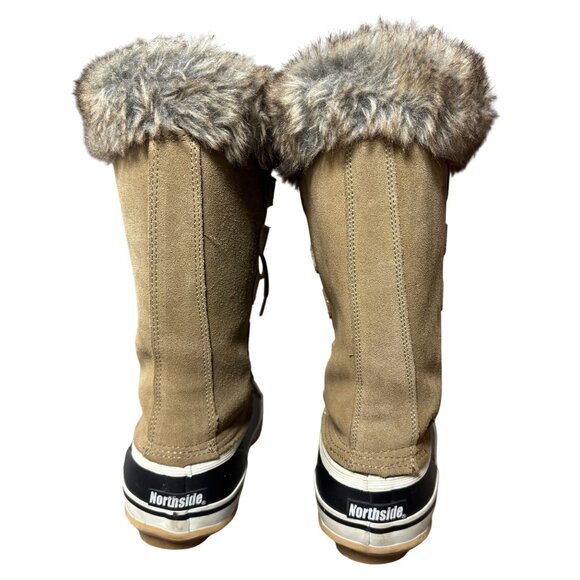 Northside Womens Size 8 WATERPROOF Fur-Lined Winter Boots  Tan & Black - Picture 6 of 9